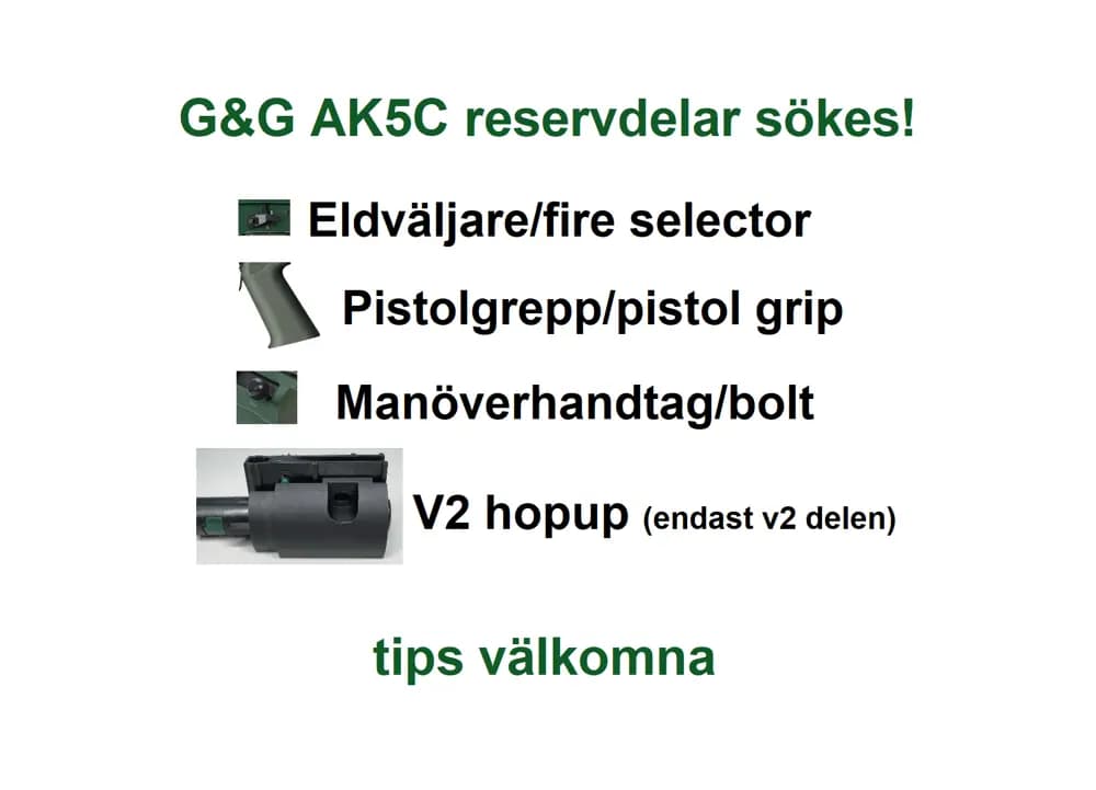 Produktbild för Söker G&G AK5C delar!