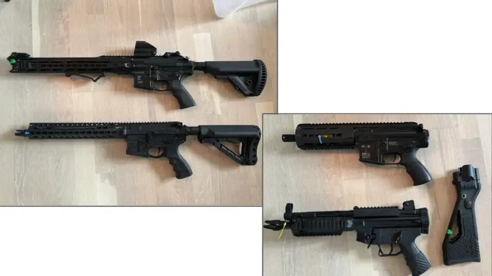 Produktbild för Airsoft kit ICS, 4 vapen + utrustning