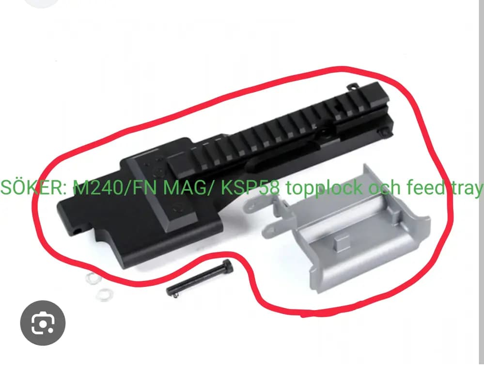 Produktbild för SÖKER: M240/FN MAG/KSP58 topplock och feed tray